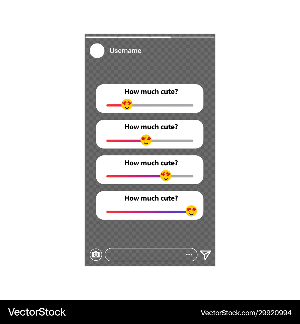 Social media slider polls interface template Vector Image