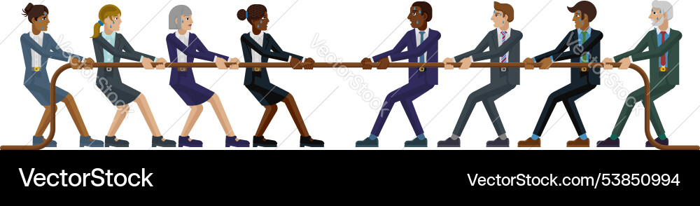 Tug of war rope pulling business people concept Tug of war rope pulling business people concept vector image