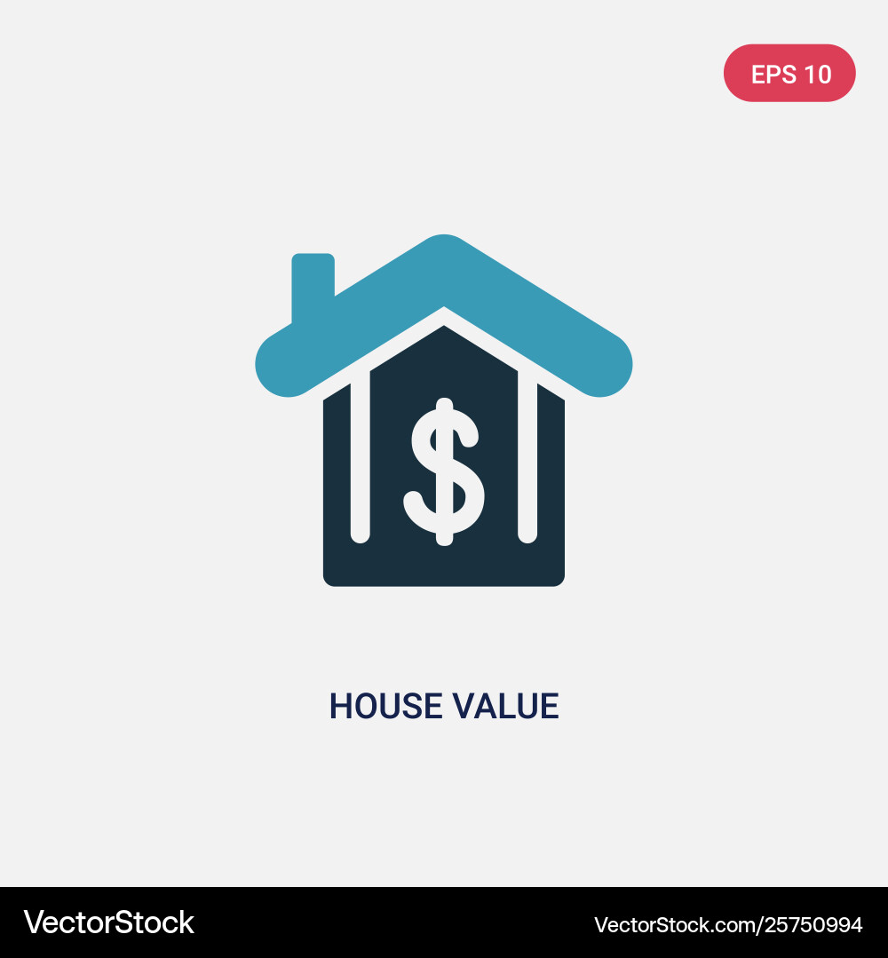 Two color house value icon from user interface Vector Image