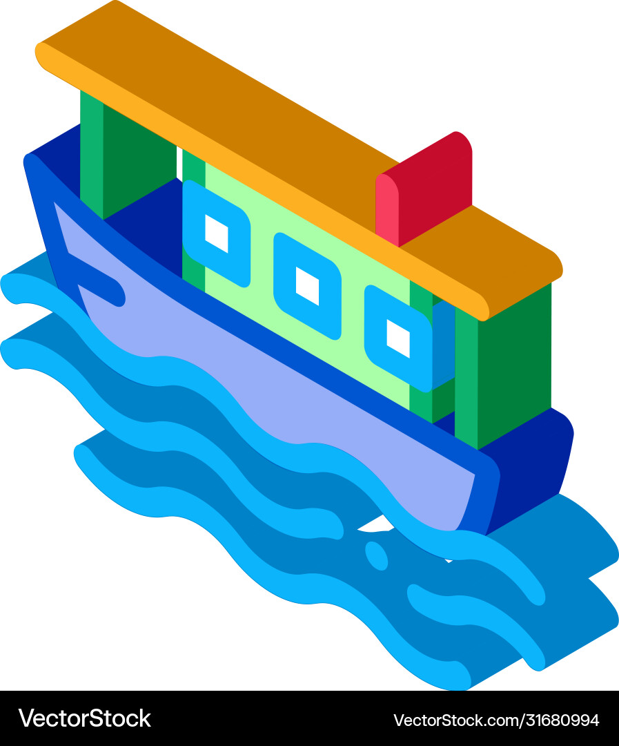 Wasseryacht inmiddle meer isometrische Ikone Wasseryacht inmiddle meer isometrische Ikone vektorbild