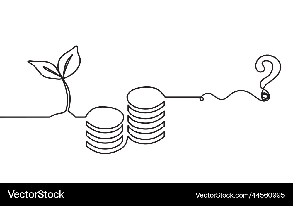 Abstract coins with question mark as continuous Vector Image