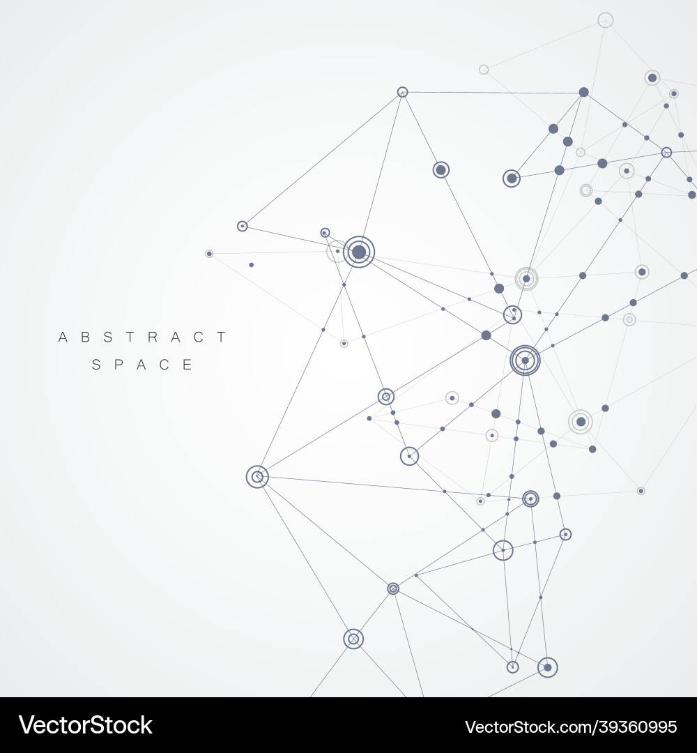 Abstract design with compound lines and dots Vector Image
