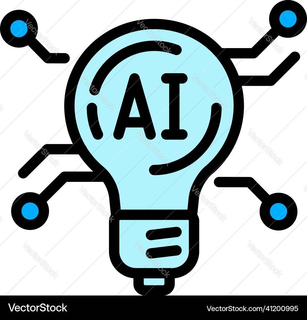 Ai brain idea icon outline network machine Vector Image