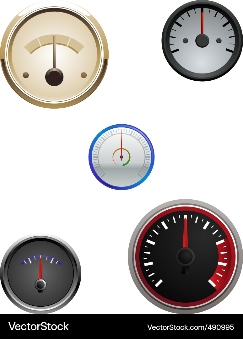Analog Speedometer Icons Vector Image