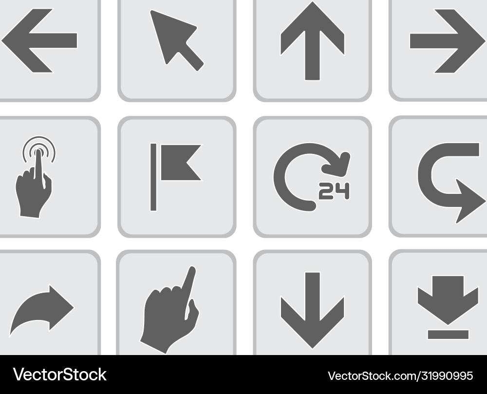 Arrows and pointers flat icons set Vector Image