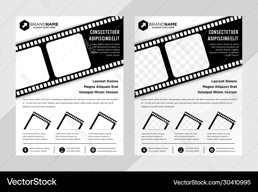 Black and white color a4 size poster template Vector Image