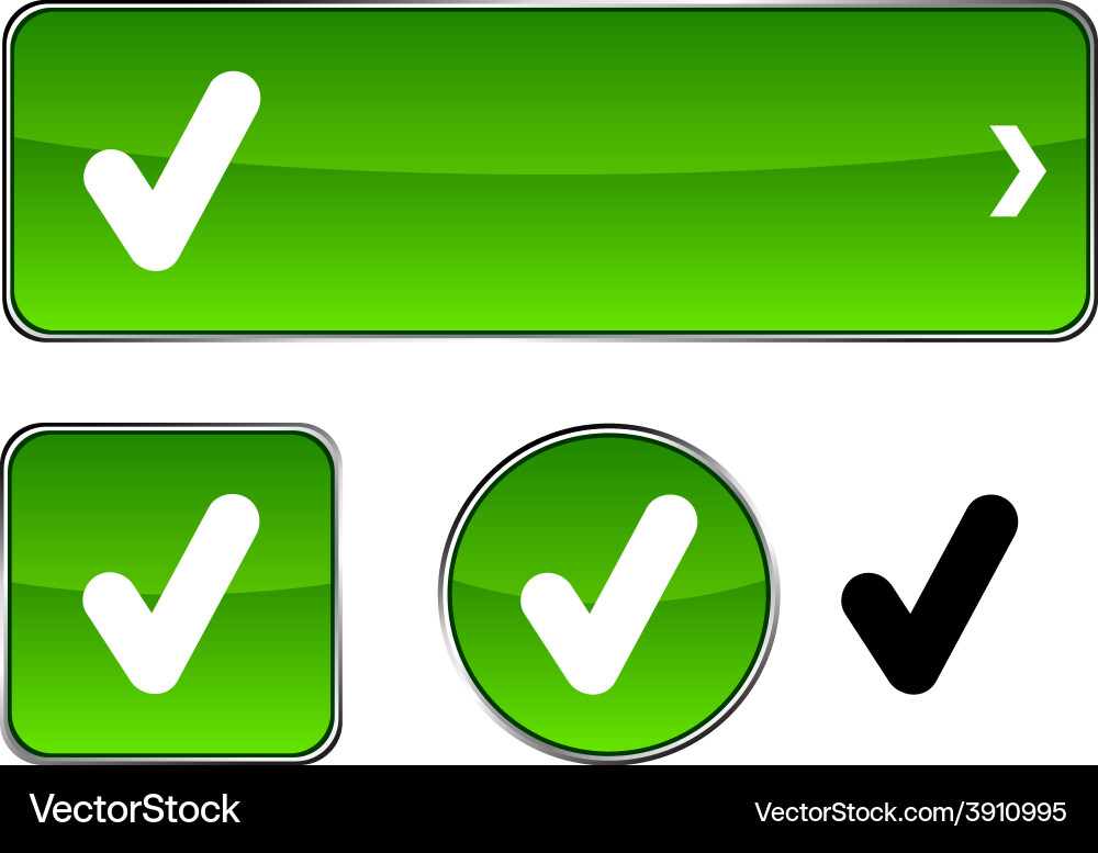 Check button set vector image