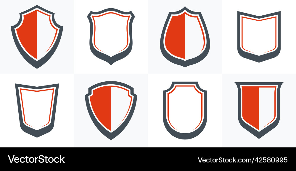 Classical shields collection design elements Classical shields collection design elements vector image