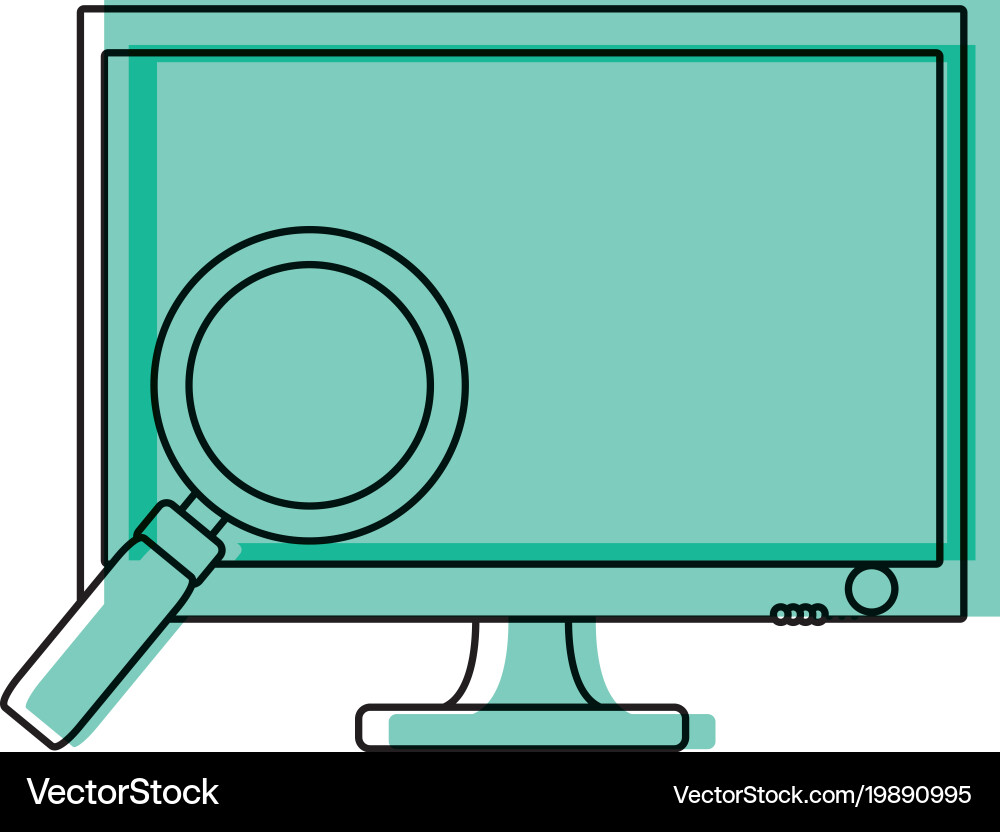 Color screen computer technology with magnifying Vector Image