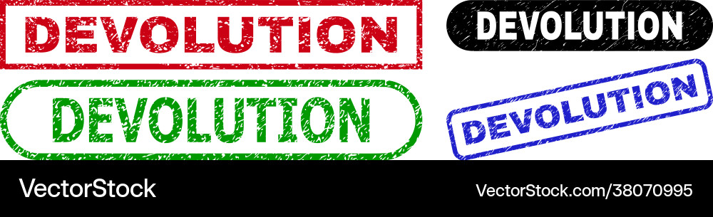Devolution rectangle stamps using distress style vector image