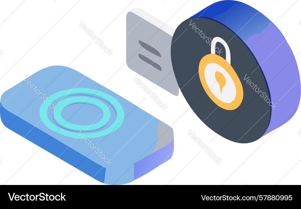 Digital security token isometric access device Vector Image