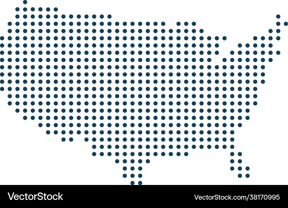 Dotted usa map Royalty Free Vector Image - VectorStock