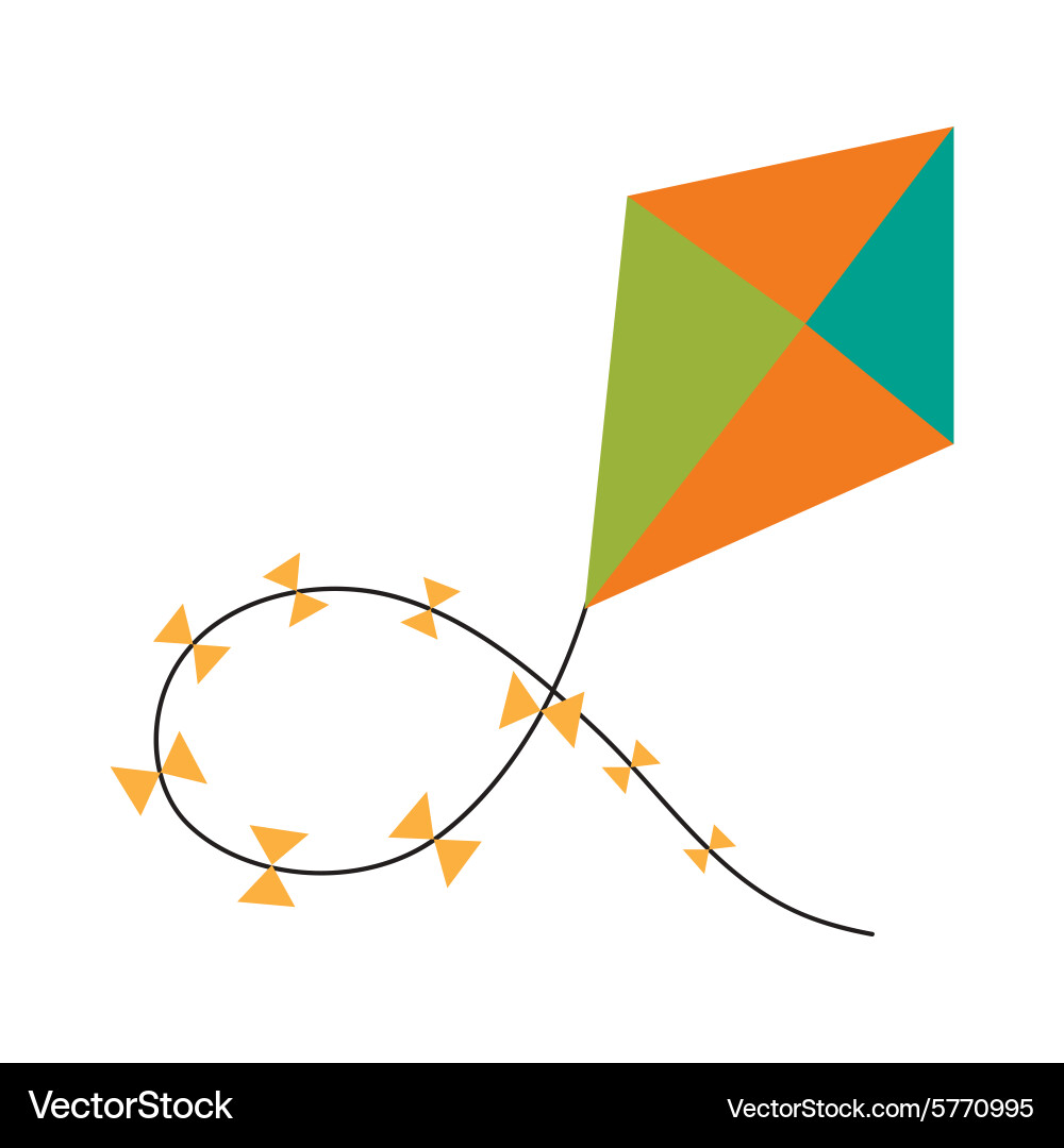 Flat with shadow icon and mobile application kite vector image