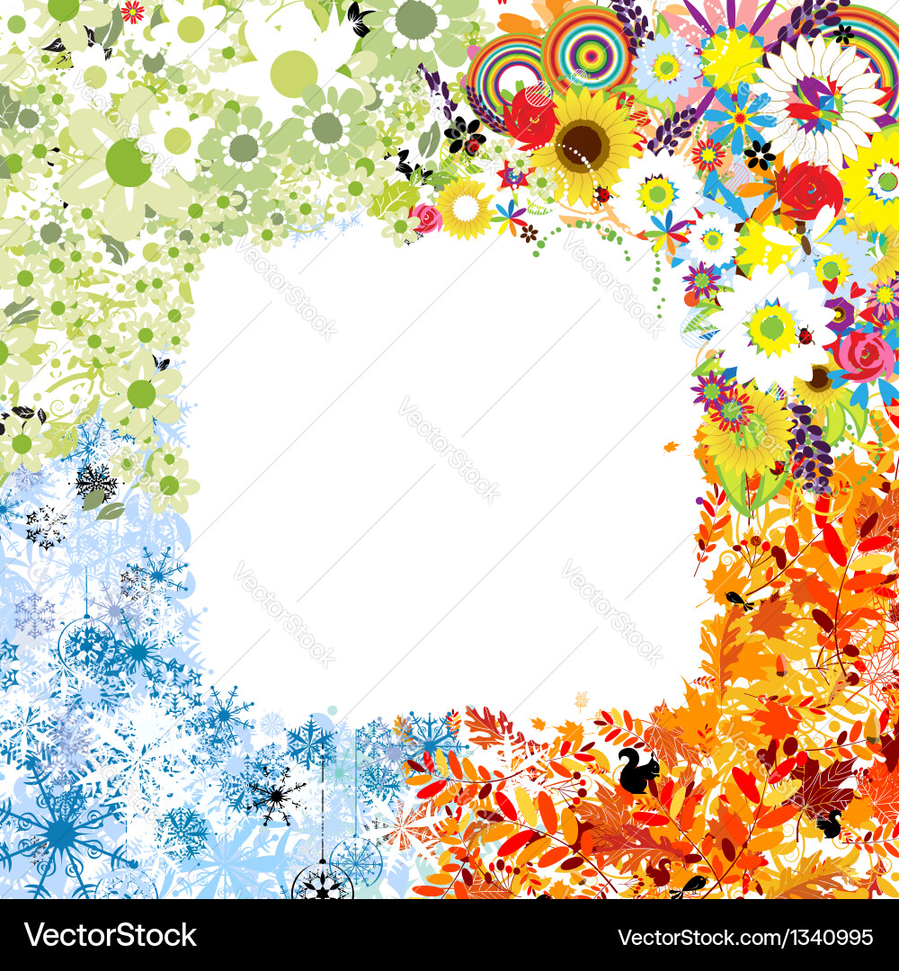 Four seasons frame - spring summer autumn winter Vector Image