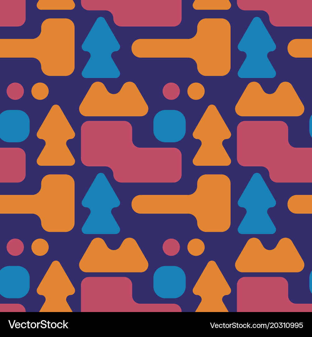 Full colour shape forest seamless pattern Vector Image
