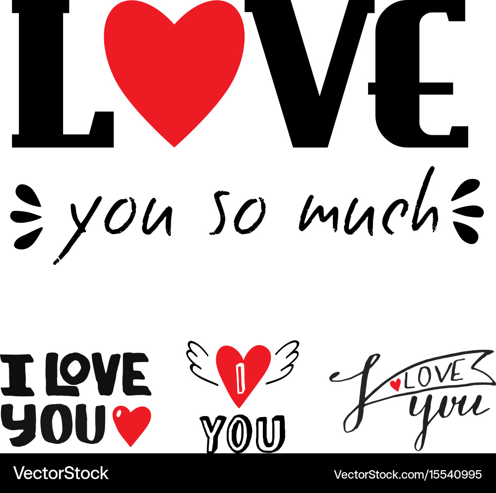 100 Mal Ich Liebe Dich Text Zum Kopieren Ich liebe dich Text Overlays Hand gezeichnet Vektorbild