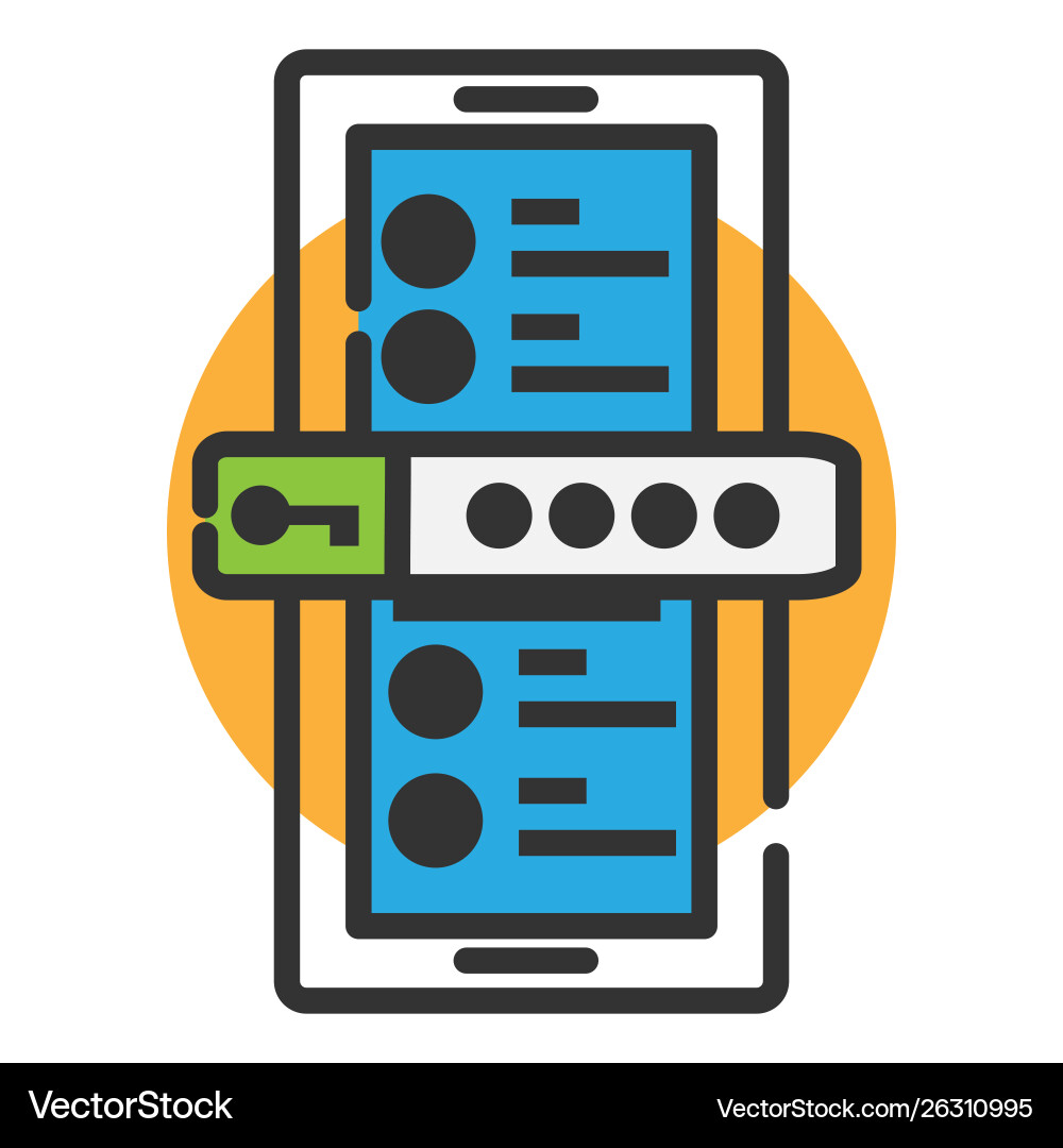 Icon authentication on phone password Vector Image