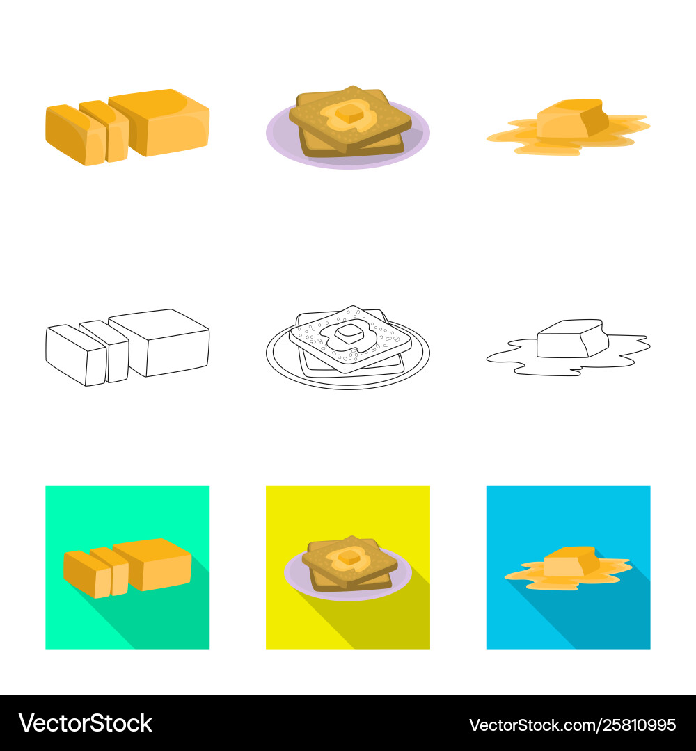 Isolated object creamy and product symbol set vector image