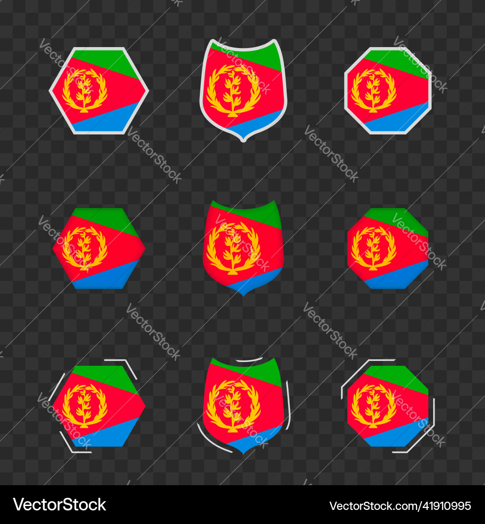 National symbols of eritrea on a dark transparent vector image