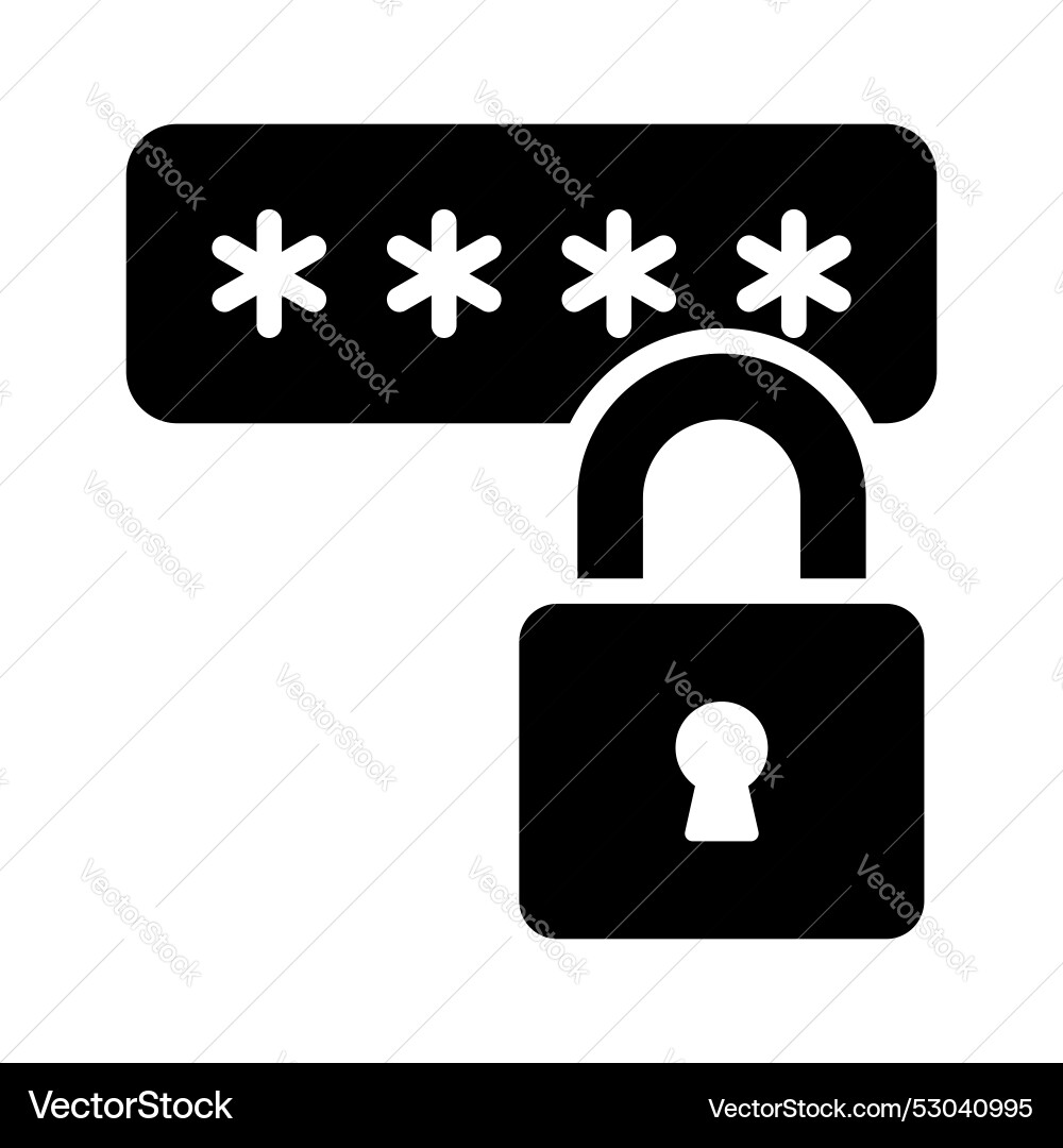 Padlock with password cyber security concept Vector Image
