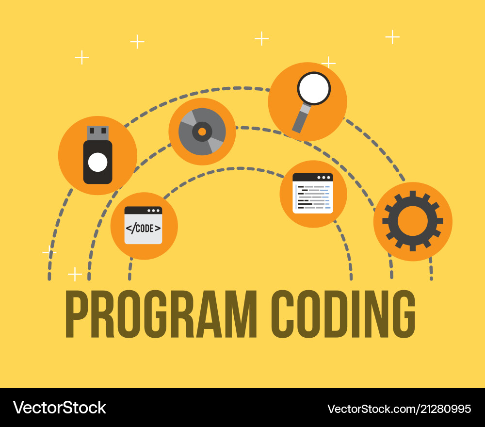 Program coding website Program coding website vector image