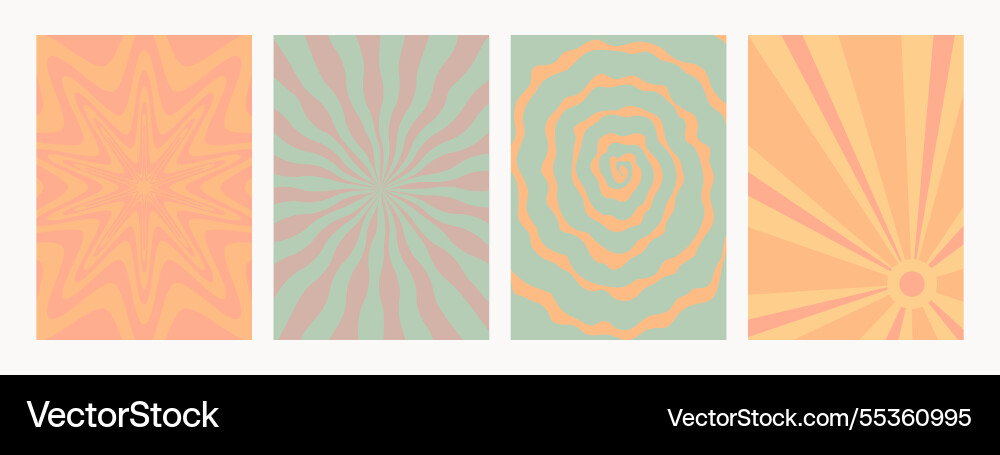 Retro Psychedelic Pattern Set vector image