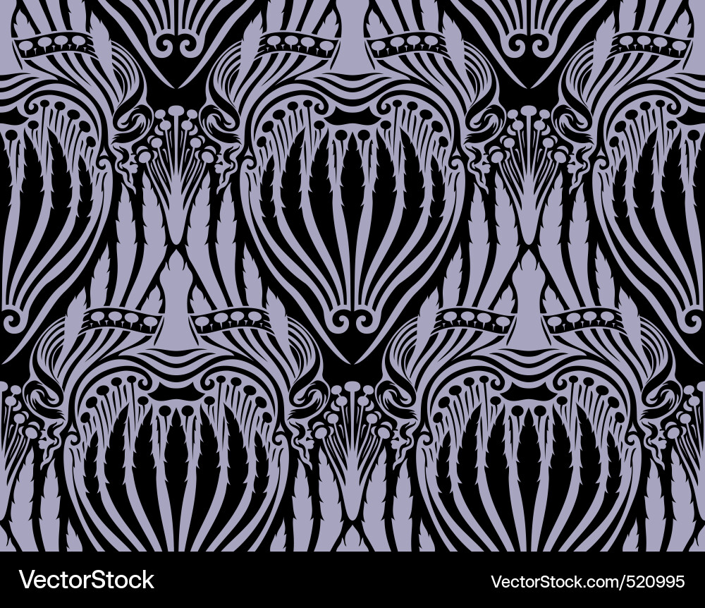 Seamless damask pattern vector image