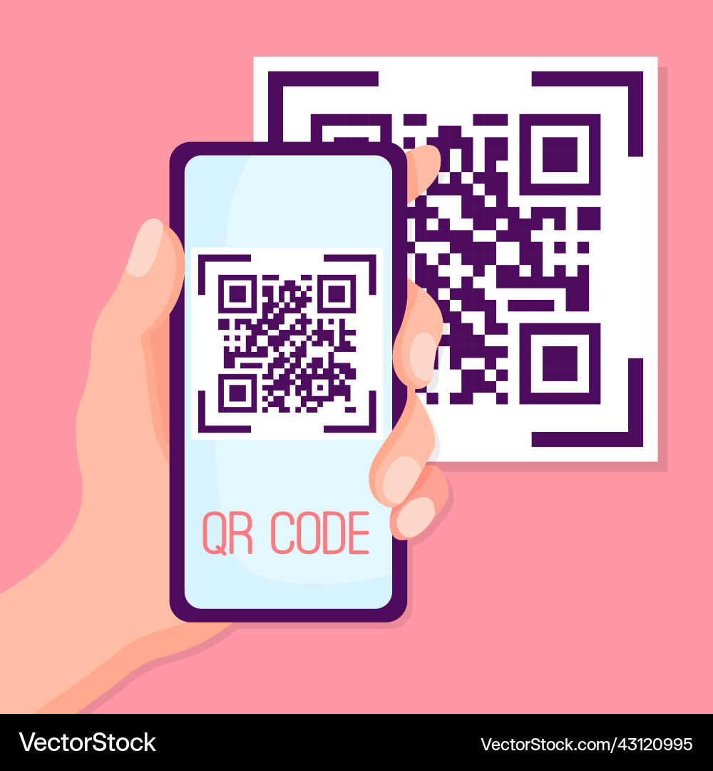 Smartphone QR Code Scan Vector Image