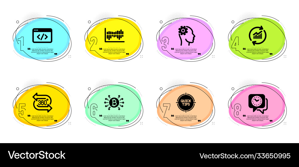 Update data column diagram and tips icons set Update data column diagram and tips icons set vector image
