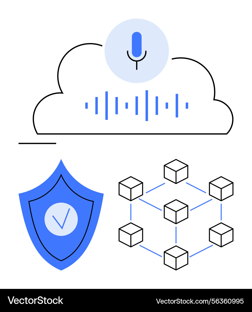 Voice recognition in cloud computing vector image
