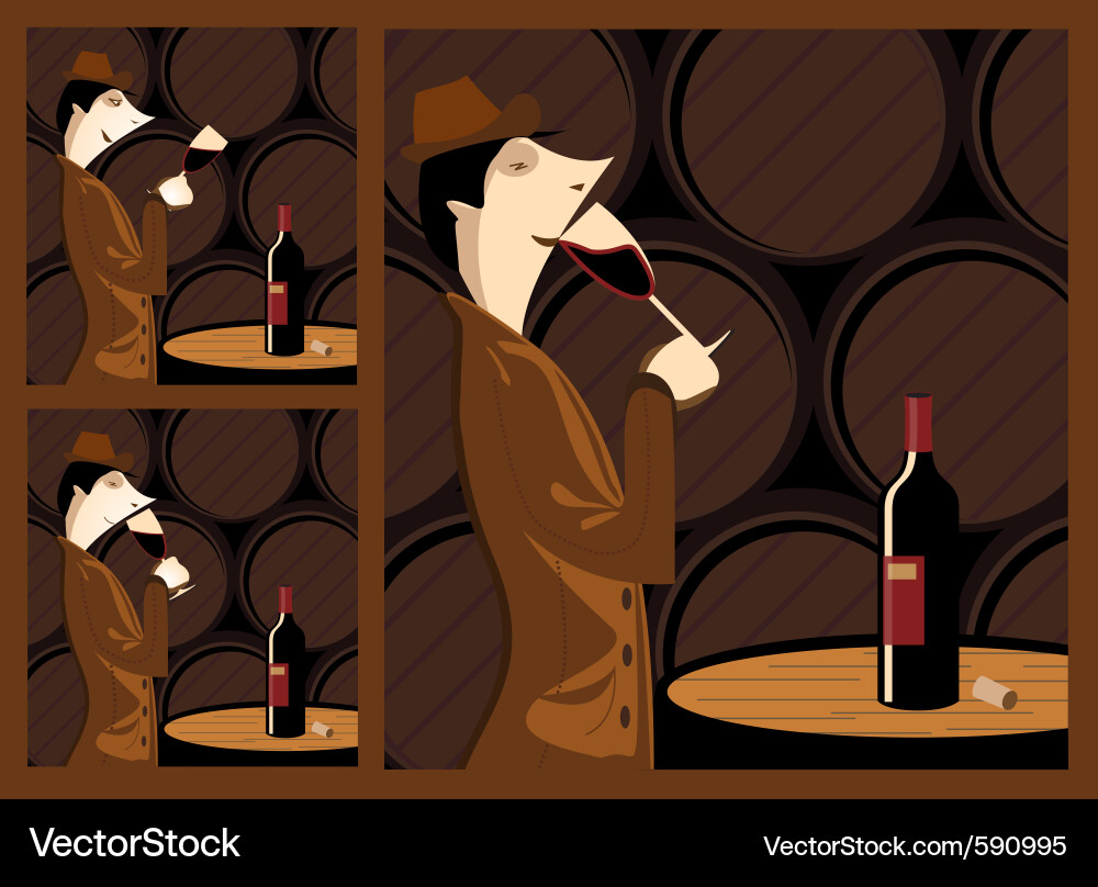 Wine Tasting Session Vector Image
