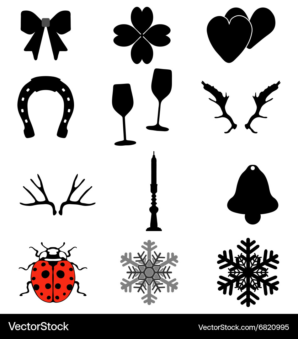 Winter Icon Set Royalty Free Vector Image - VectorStock