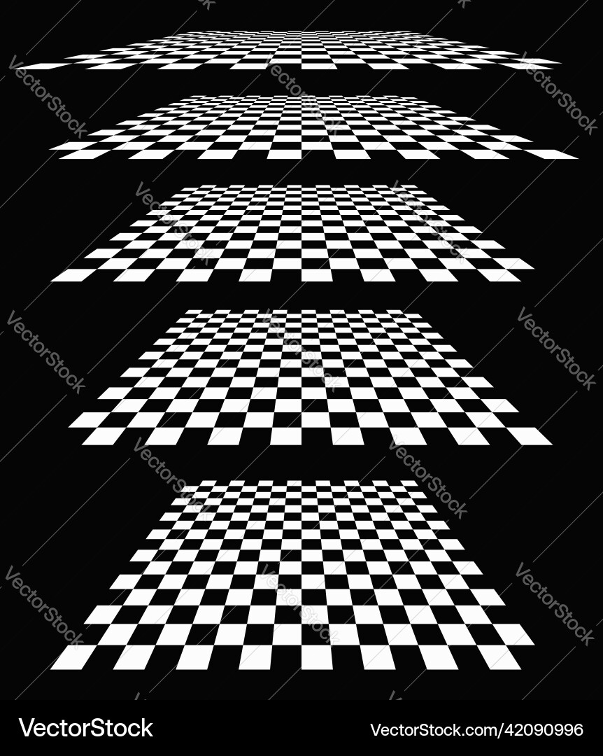 3d chessboard checkerboard pattern in perspective Vector Image