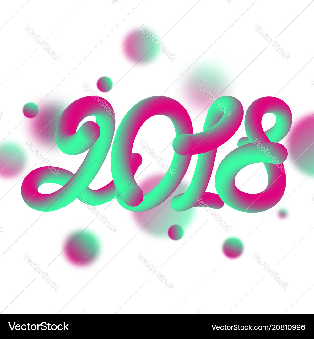 3d numeric 2018 with fluid effect 3d numeric 2018 with fluid effect vector image