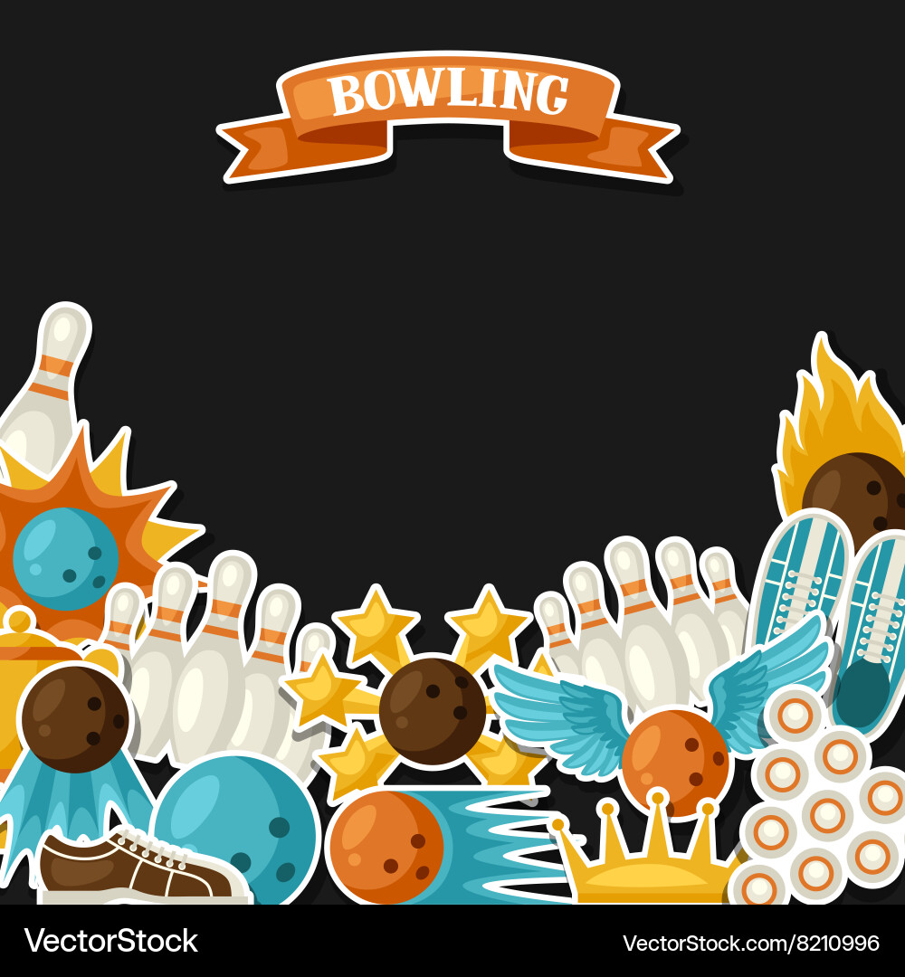 Background with bowling items image vector image