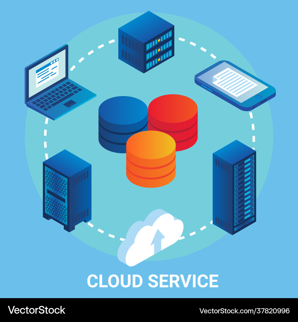 Cloud Services & Computing Diagram vector image