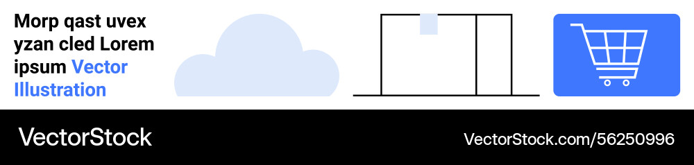 Cloud storage concept with a file upload shopping Vector Image