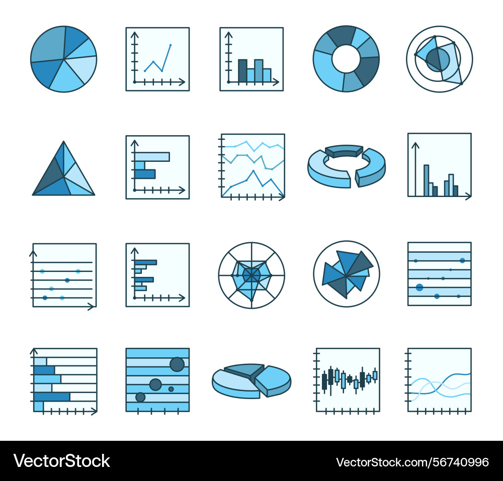 Data visualization chart set vector image