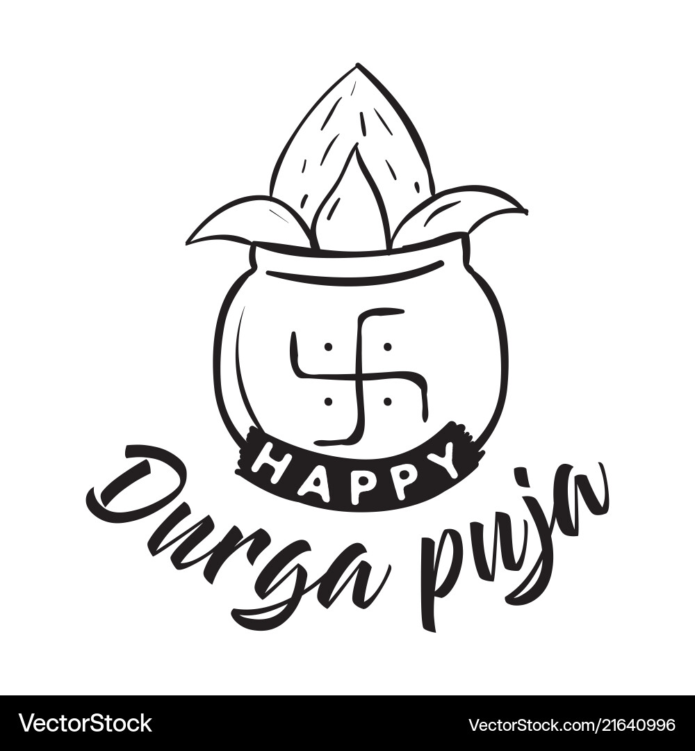 Durga puja festival of india vector image