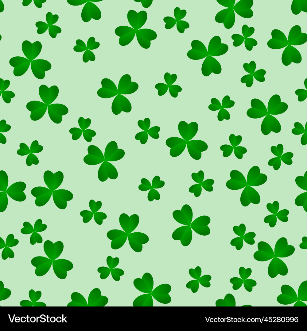 Green clover leaves seamless pattern minimal Vector Image