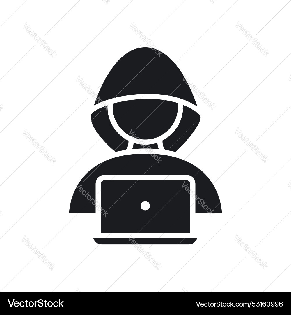 Hacker icon symbol on white background Hacker icon symbol on white background vector image