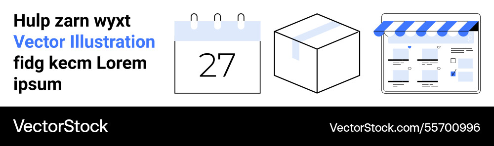 Kalender Datum Versandbox und online-shopfront Kalender Datum Versandbox und online-shopfront vektorbild