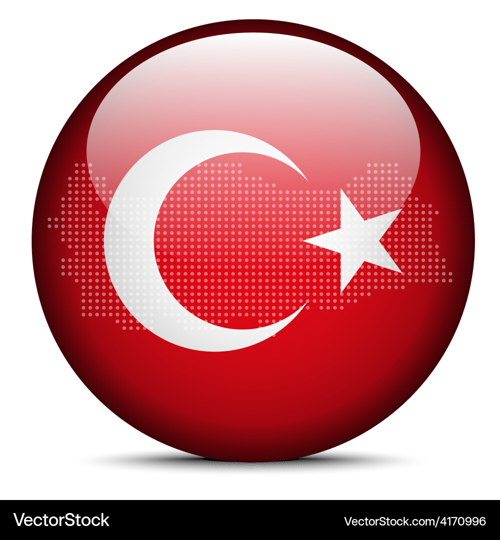 Map with dot pattern on flag button of republic Vector Image