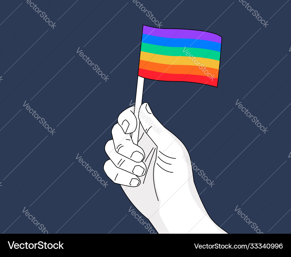 Pride-Flagge in der Hand Zeichnung ein waving rainbow Pride-Flagge in der Hand Zeichnung ein waving rainbow vektorbild