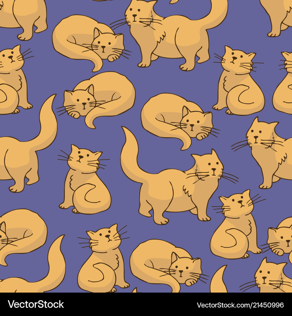 Red Cat Pattern vector image