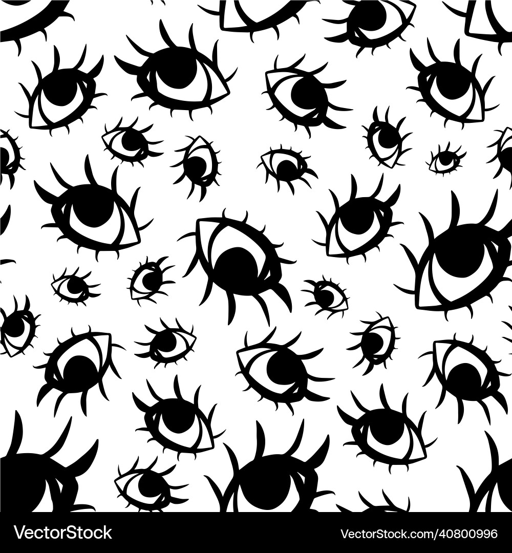 Seamless pattern open eye with eyelashes isolated Seamless pattern open eye with eyelashes isolated Vector Image