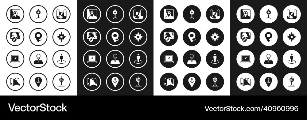 Set folded map location city navigation Set folded map location city navigation vector image