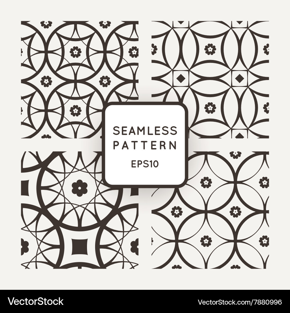 Set of seamless patterns in the style vector image
