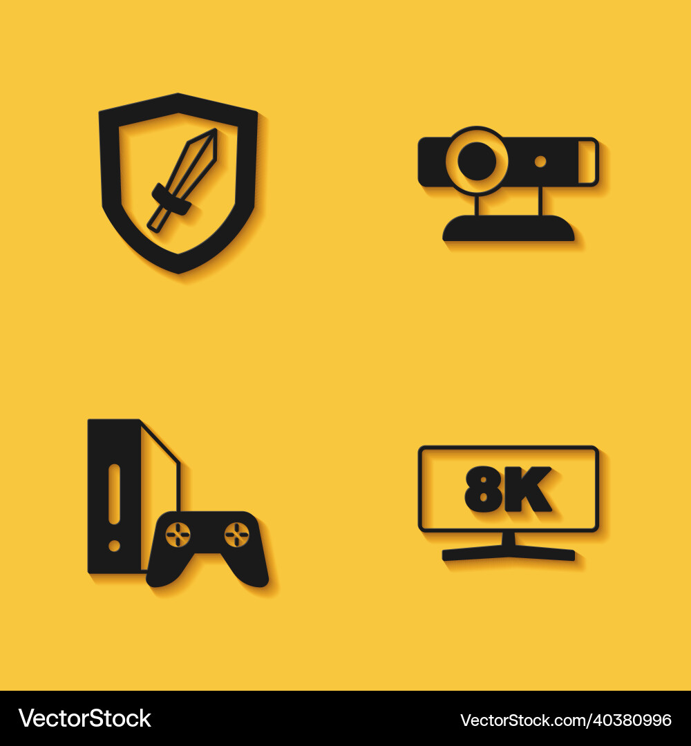 Set sword for game computer monitor console Set sword for game computer monitor console Vector Image