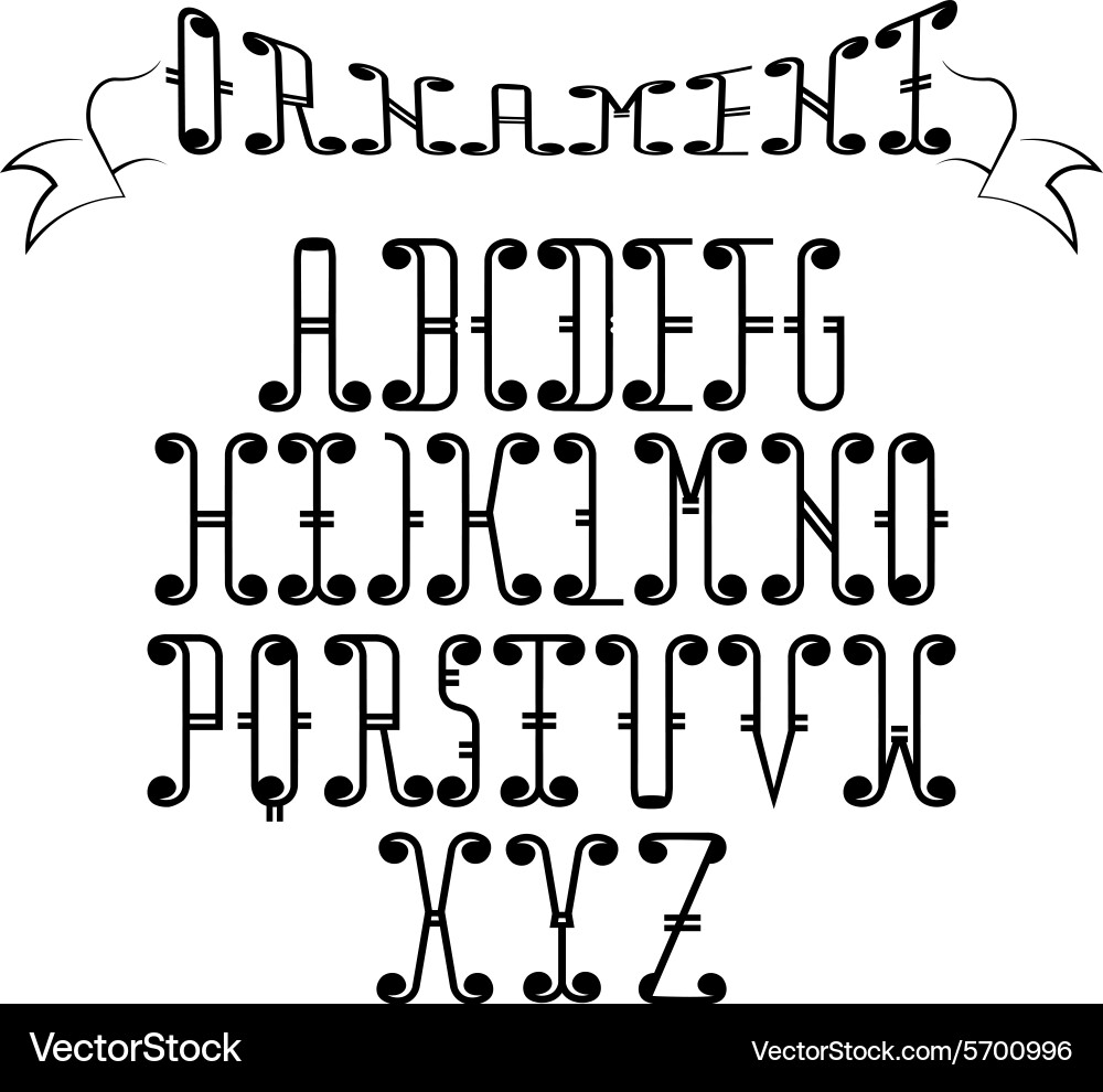 Swirly Flourish Alphabet vector image